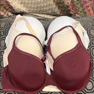 Victoria's Secret Women's Intimates - Burgundy and White Bras